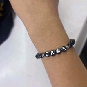 Black Beaded Bracelet with 'ERAS' Letters
